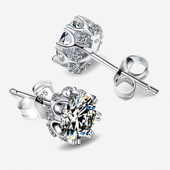 Jewelry - NEW! Luxury Sterling Silver Zircon Crown earrings